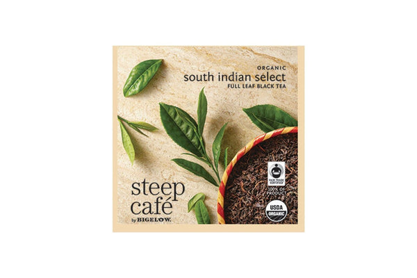 Steep Café Tea by Bigelow - Individually Wrapped Tea Bag: Black Tea - Organic South Indian Select (Fair Trade)