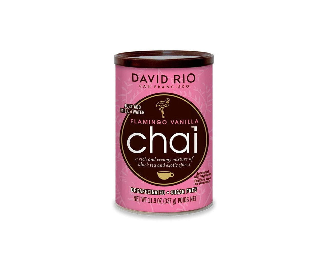 David Rio Chai (Endangered Species) - 11.9oz Canister: Flamingo Vanilla Decaf Sugar Free