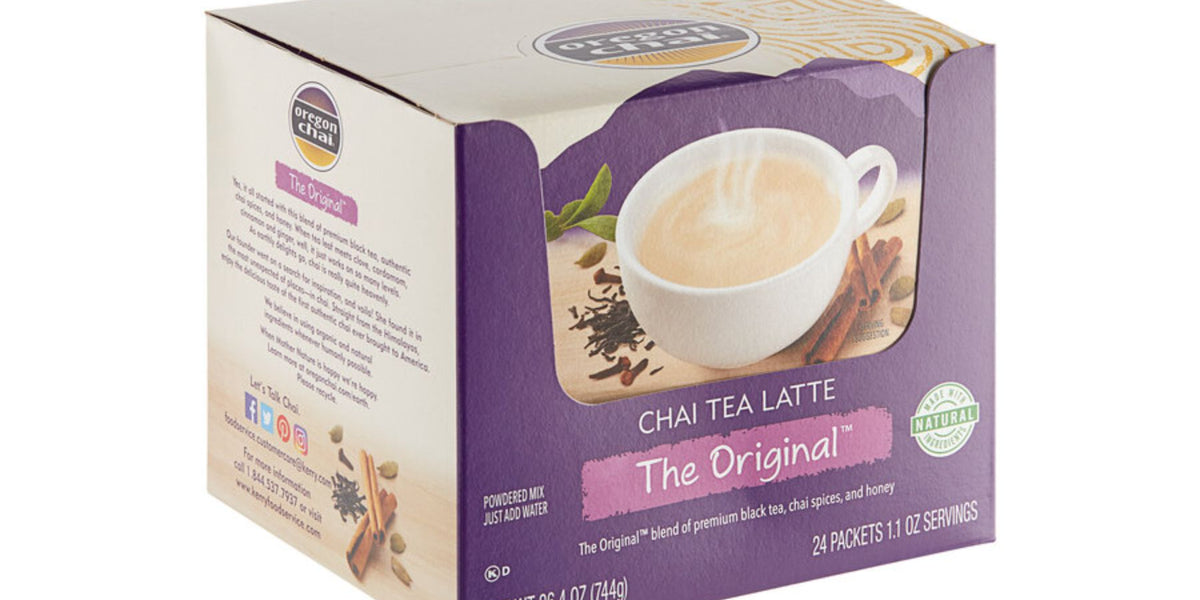 Oregon Chai Original Chai Tea Latte Mix - 8 packets per box, 6 boxes per  case