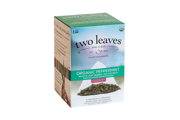 Two Leaves Tea - Box of 15 Tea Sachets: Organic Peppermint