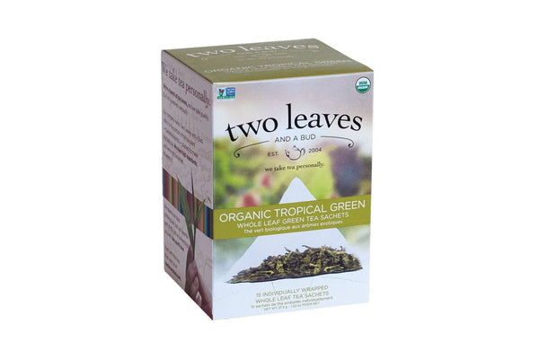 Two Leaves Tea - Box of 15 Tea Sachets: Organic Tropical Green Tea