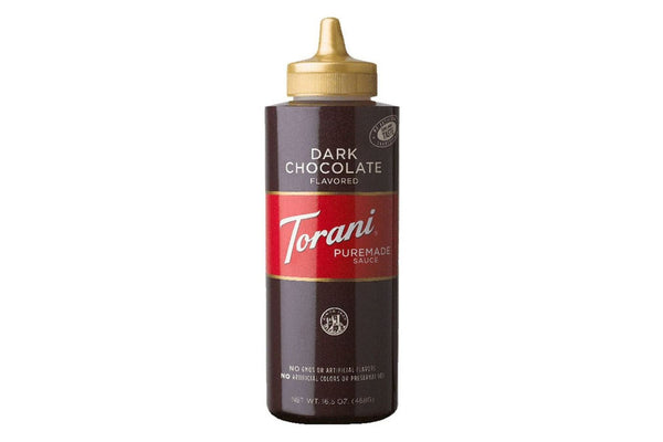 Torani Puremade Dark Chocolate Sauce: 16oz Bottle