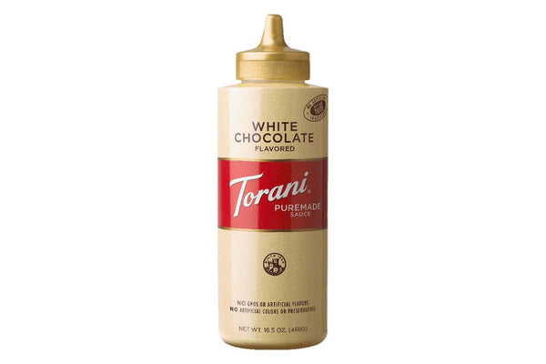 Torani Puremade White Chocolate Sauce: 16oz Bottle