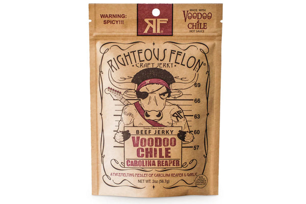 Righteous Felon Voodoo Chile Beef Jerky (8-2oz bags)