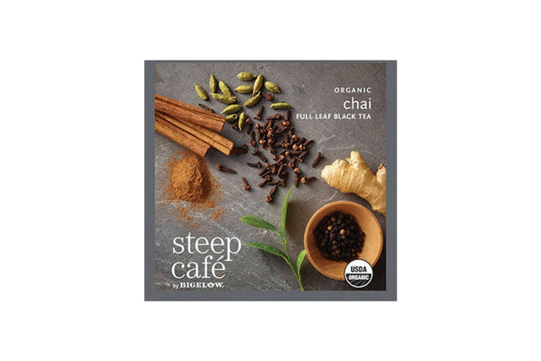 Steep Café Tea by Bigelow - Individually Wrapped Tea Bag: Organic Chai