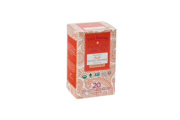 Two Leaves Tea - Box of 20 Paisley Label Tea Bags: Blood Orange