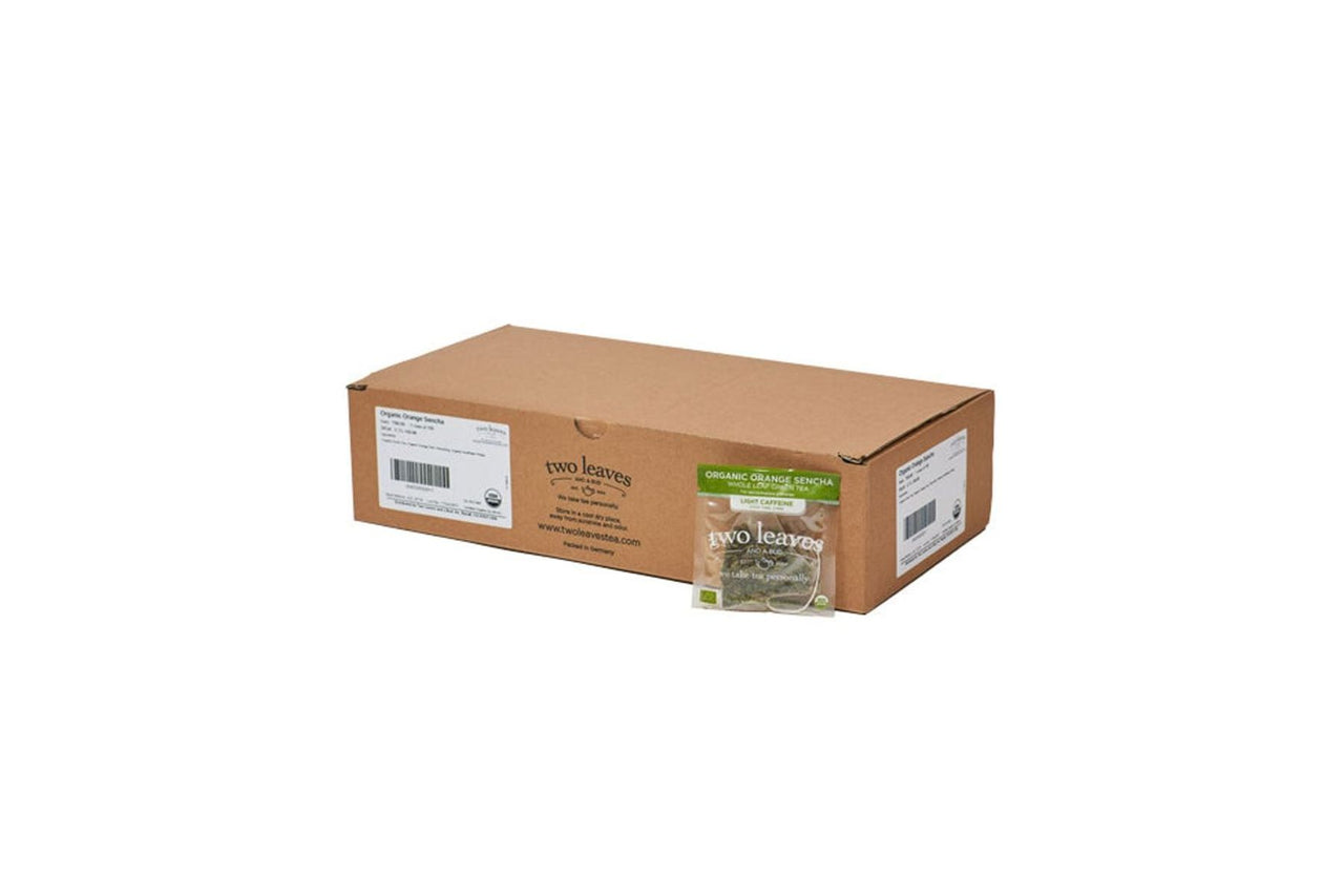 Two Leaves Tea - Box of 100 Tea Sachets: Organic Orange Sencha