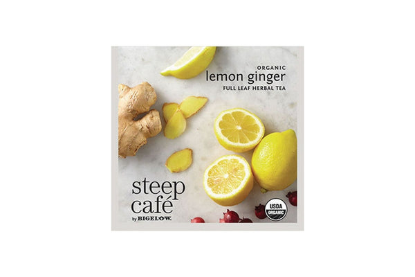 Steep Café Tea by Bigelow - Individually Wrapped Tea Bag: Herbal Tea - Organic Lemon Ginger