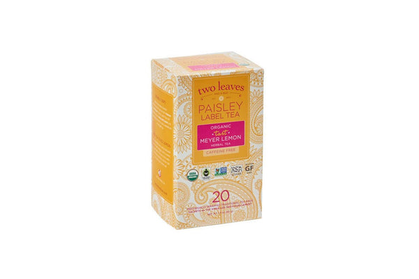 Two Leaves Tea - Box of 20 Paisley Label Tea Bags: Meyer Lemon