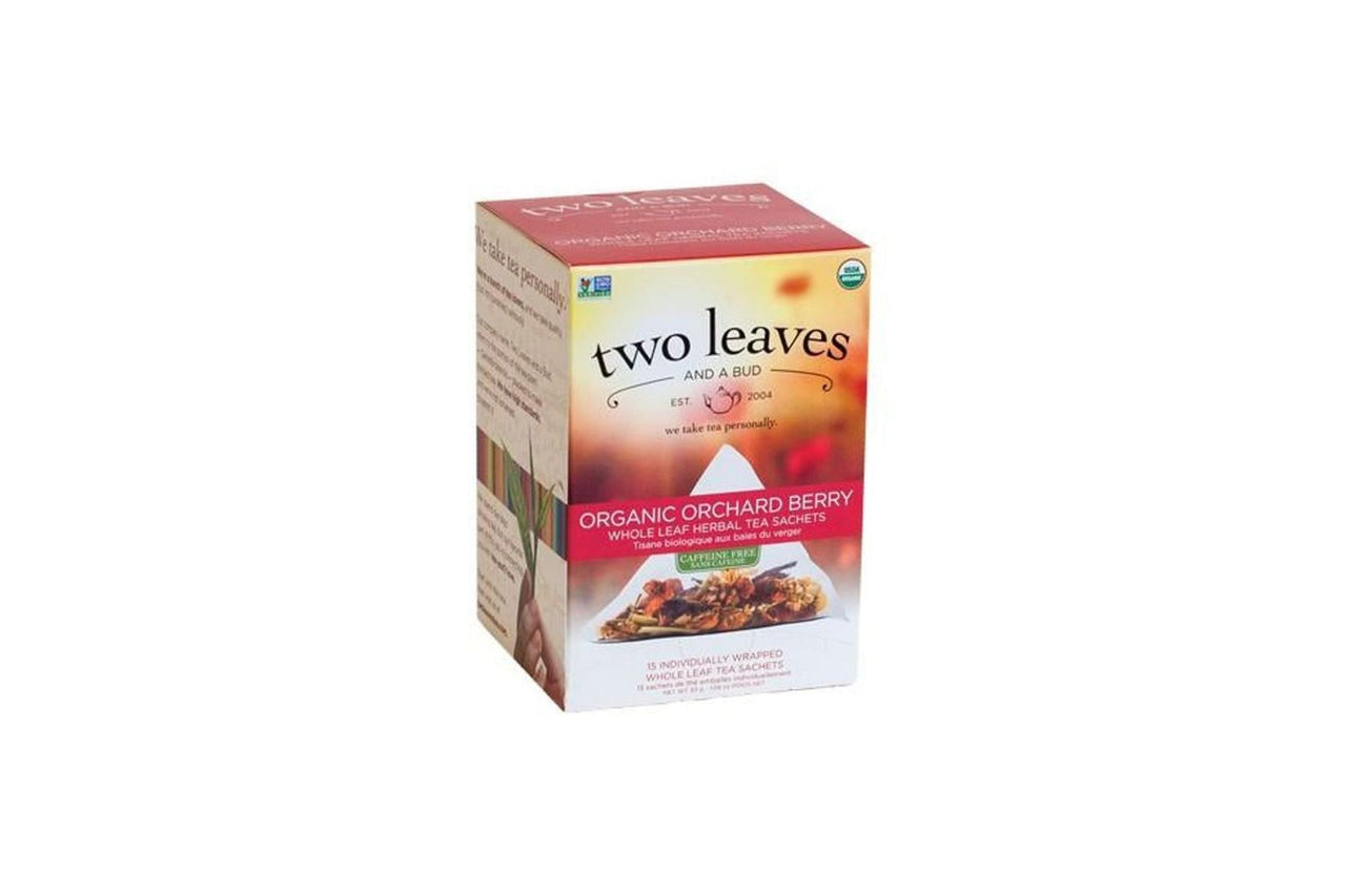 Two Leaves Tea - Box of 15 Tea Sachets: Organic Orchard Berry