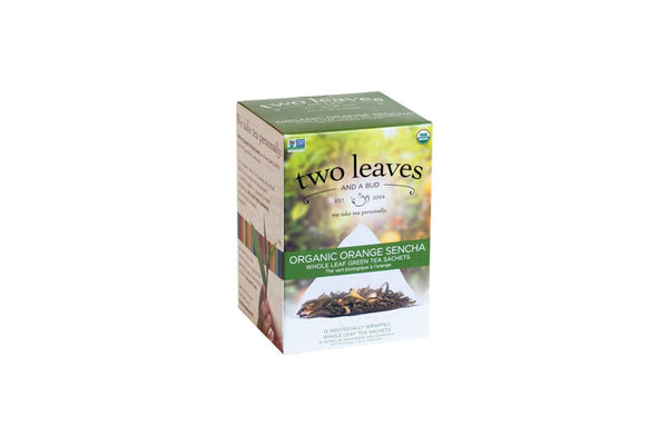 Two Leaves Tea - Box of 15 Tea Sachets: Organic Orange Sencha