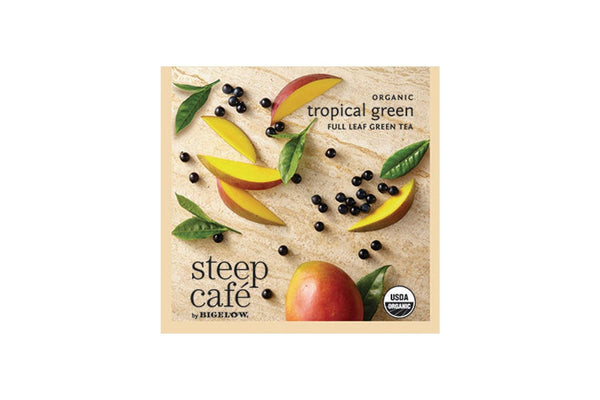 Steep Café Tea by Bigelow - Individually Wrapped Tea Bag: Green Tea - Organic Tropical