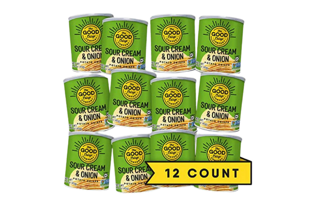 The Good Crisp Company - Case of 12 - 1.6oz Cans: Sour Cream and Onion