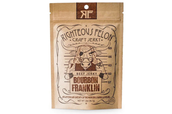 Righteous Felon Bourbon Franklin Beef Jerky (8-2oz bags)