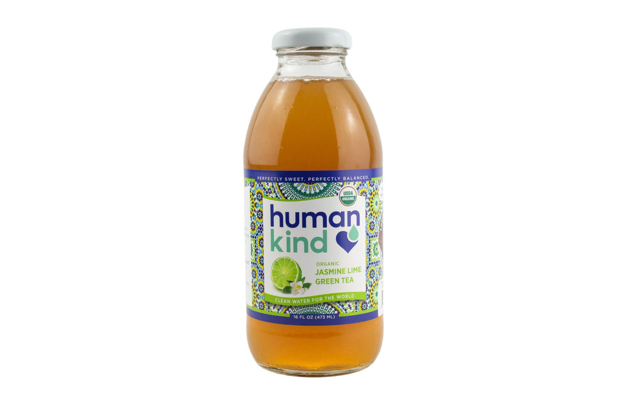 Humankind Jasmine Lime Green Tea, 16 oz bottles (1 cs. of 12)