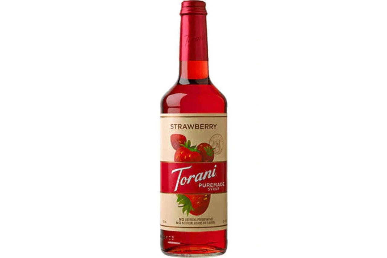 Torani 750ml Puremade Strawberry Syrup